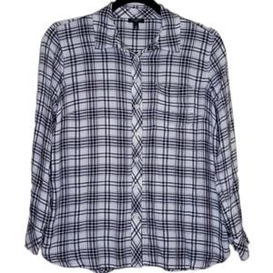Talbots Women's Plaid Blouse Size MP